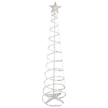 6ft LED Lighted Spiral Cone Tree Outdoor Christmas Decoration, Warm White Lights